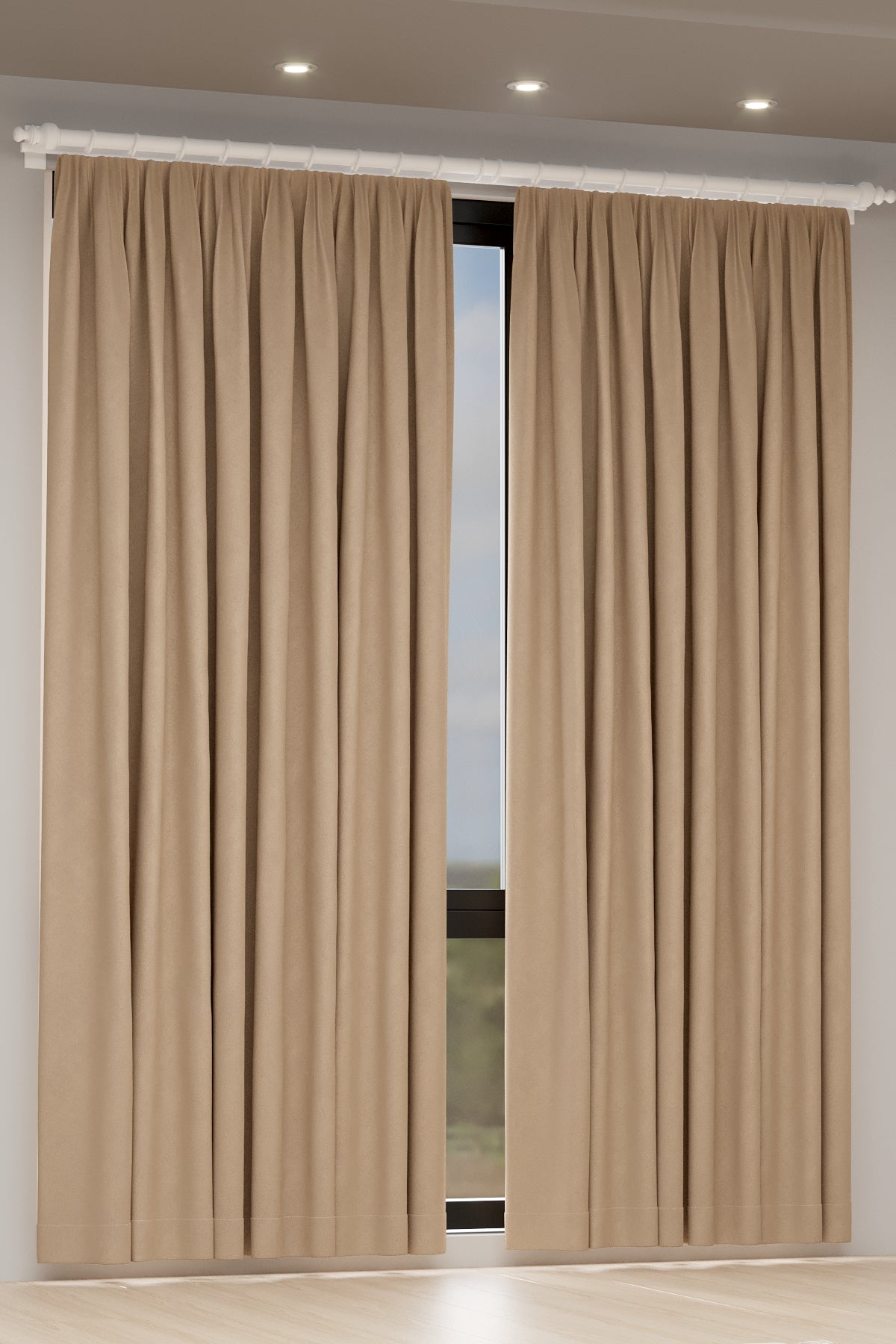 Beyaz Raysız Rustik Perde Askısı