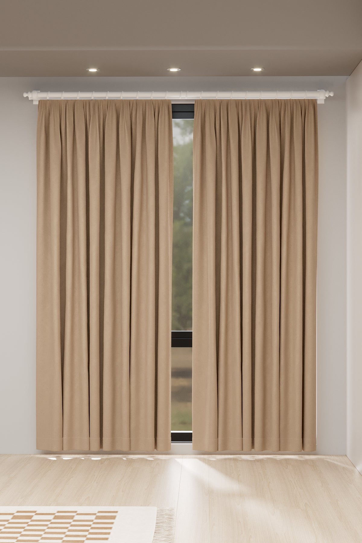 Beyaz Raysız Rustik Perde Askısı