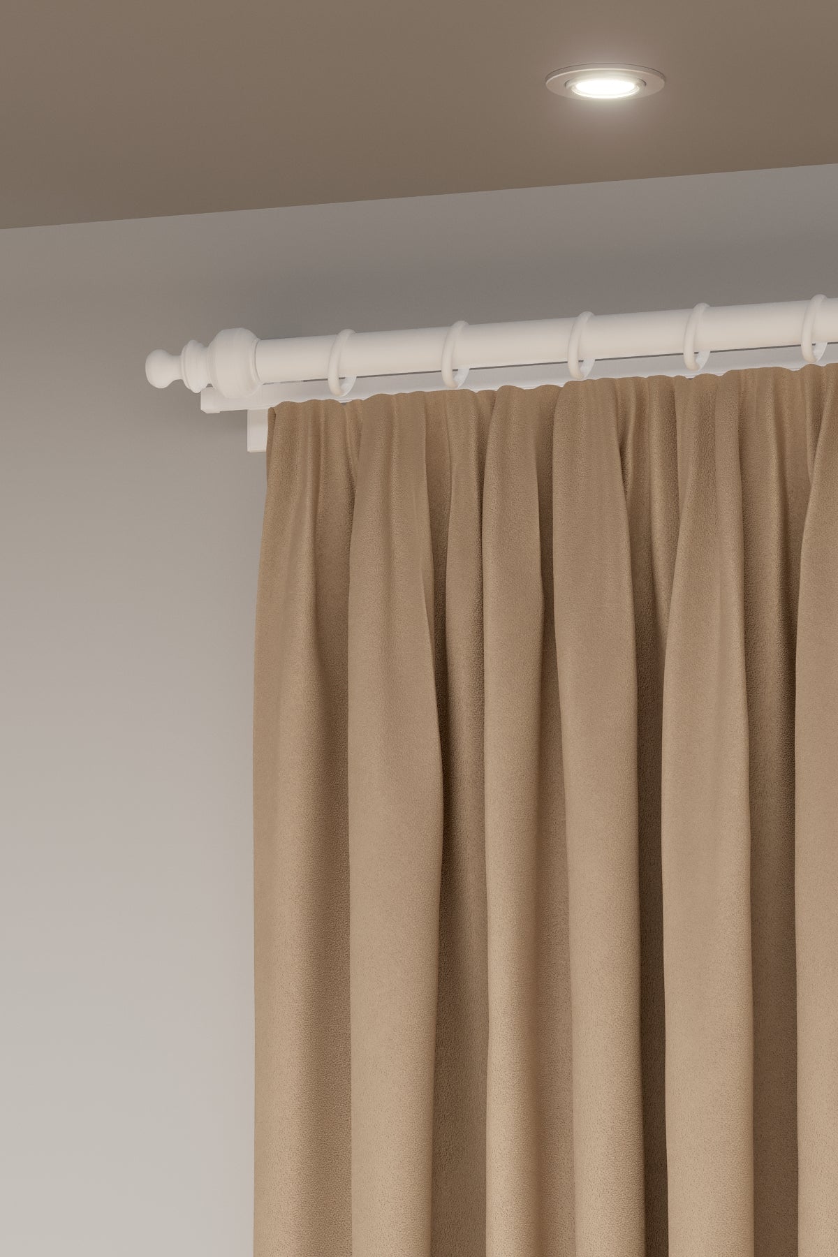 Beyaz Raysız Rustik Perde Askısı