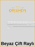 Beyaz Çift Raylı Rustik Perde Askısı