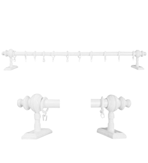 Beyaz Raysız Rustik Perde Askısı