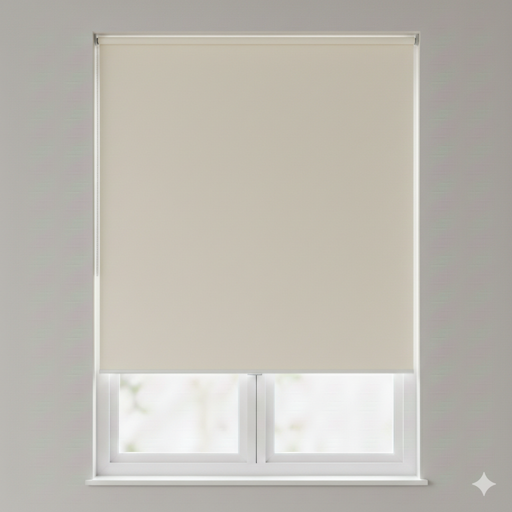 Krem Stor Perde – Düz Renk Modern ve Şık Tasarım | Özel Ölçü Seçenekli