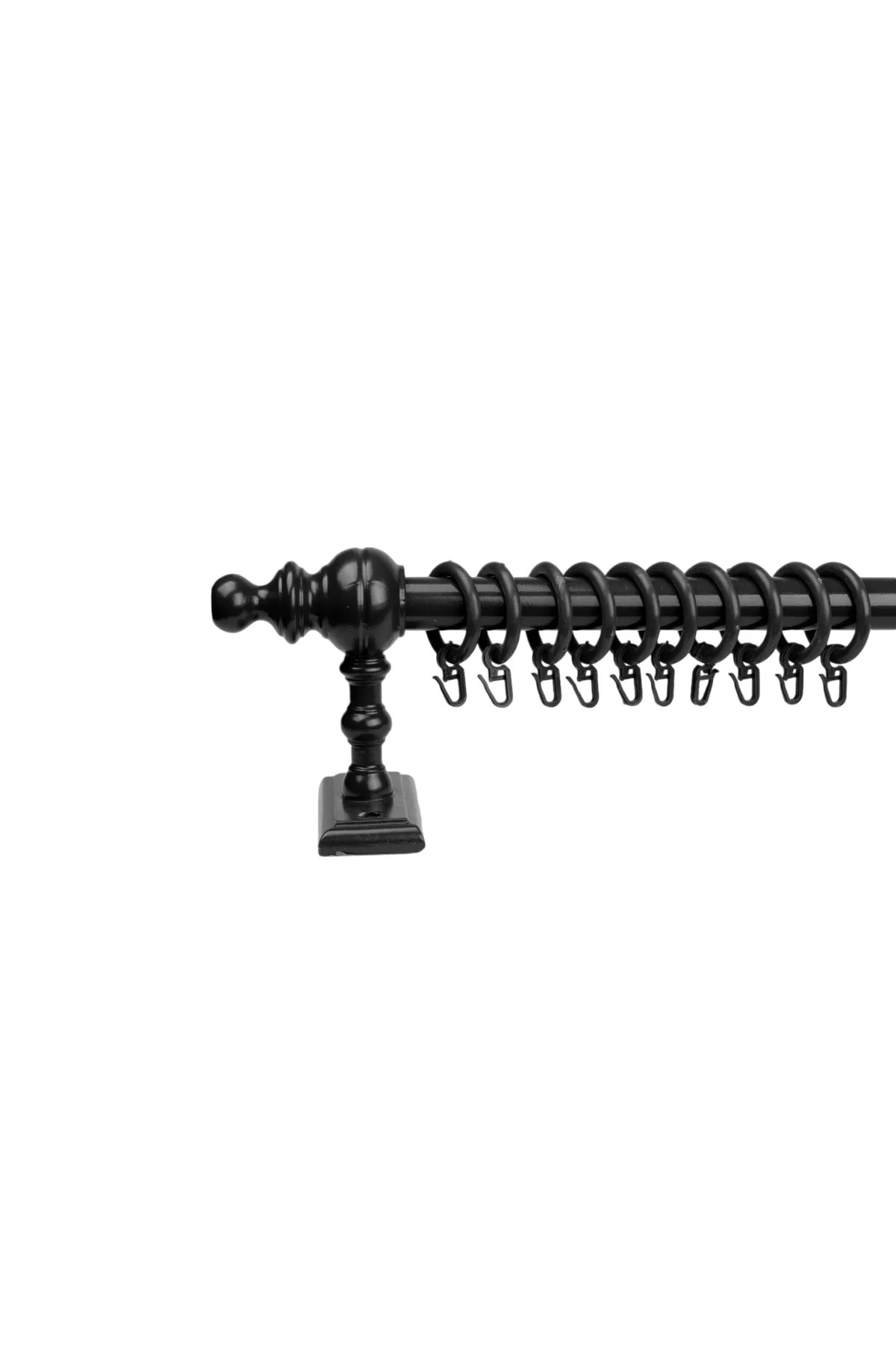 Siyah Raysız Rustik Perde Askısı